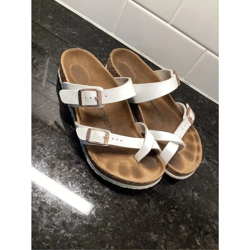 Birkenstock Mayari Kid's Birko-Flor Strappy Sandals Summer Girls White Size 33